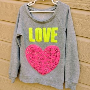 Girls Neon Love Sweatshirt Size 8